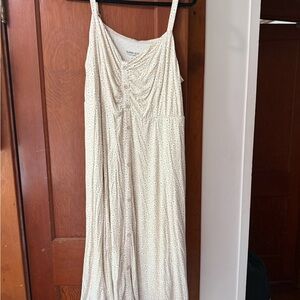 Torrid Cream Ruched Maxi Sundress